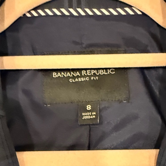 Banana Republic Dark Blue Checkered Navy Suit Washable - Picture 3 of 12